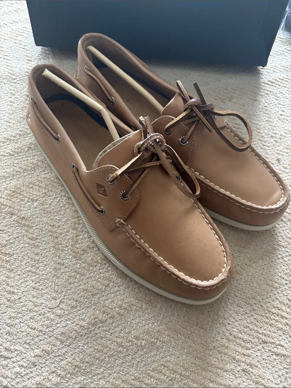 Sperry Classic Tan Leather Boat Shoe with Moc Toe